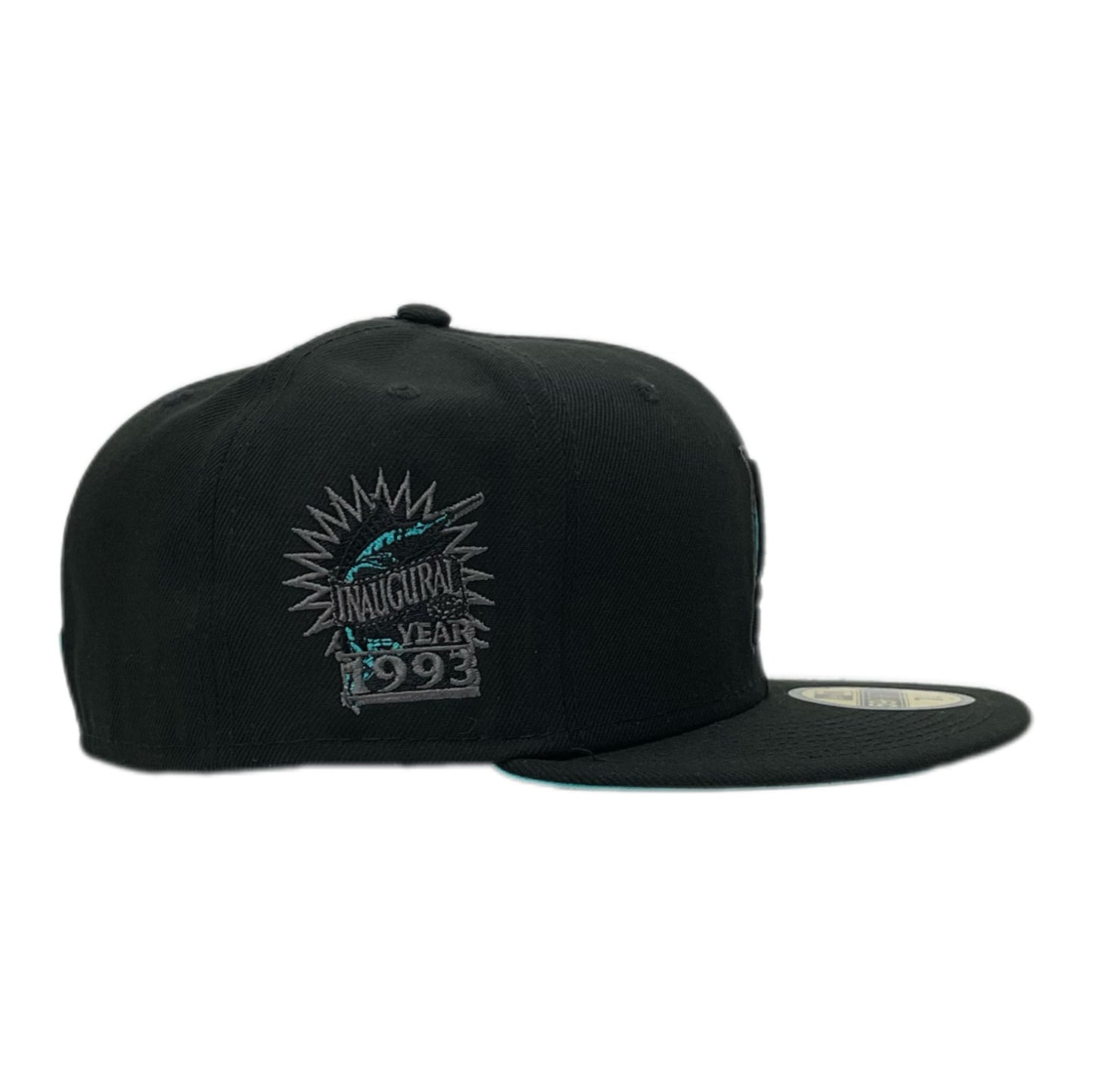 NEW ERA EXCLUSIVE 59FIFTY BLACK FLORIDA MARLINS