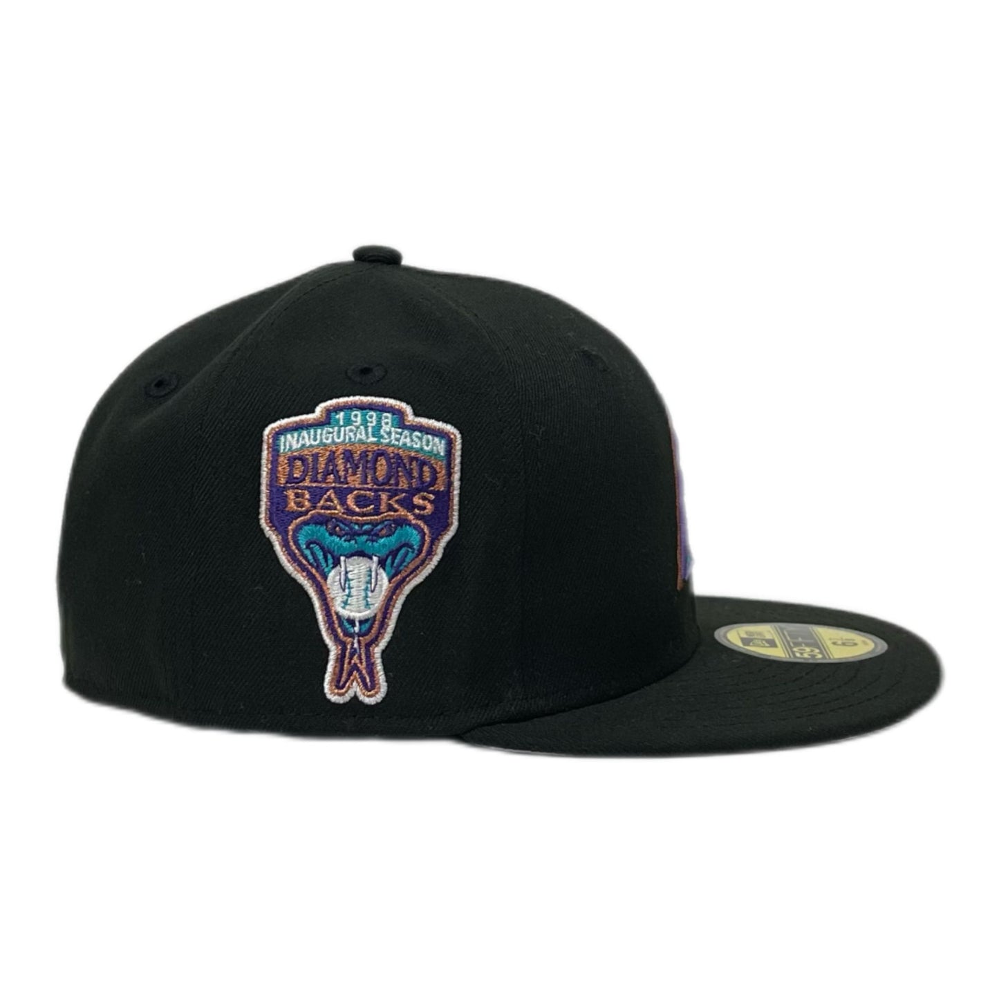 NEW ERA 59FIFTY ARIZONA DIAMONDBACKS METALLIC LOGO FITTED HAT BLACK