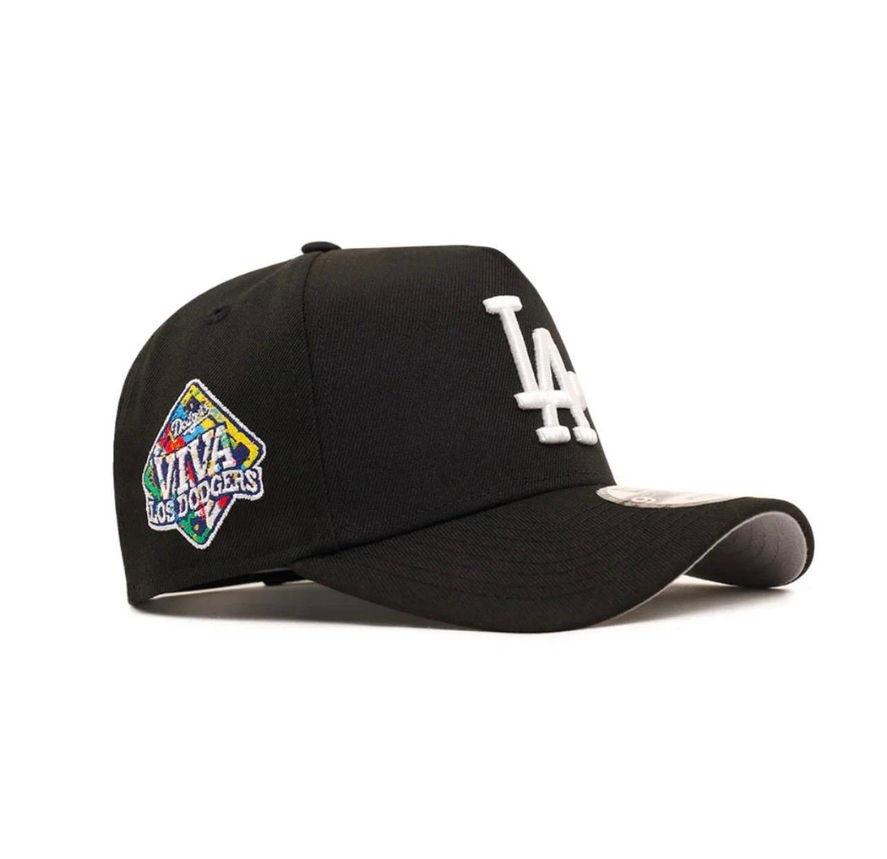 NEW ERA LOS ANGELES DODGERS VIVA LOS DODGERS PATCH BLACK AND WHITE 9FORTY A-FRAME SNAPBACK CAP