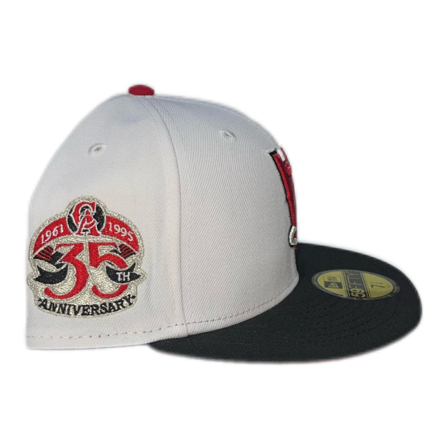 bLos Angeles Angels 35th Anniversary Upside Down Logo Fitted Hats