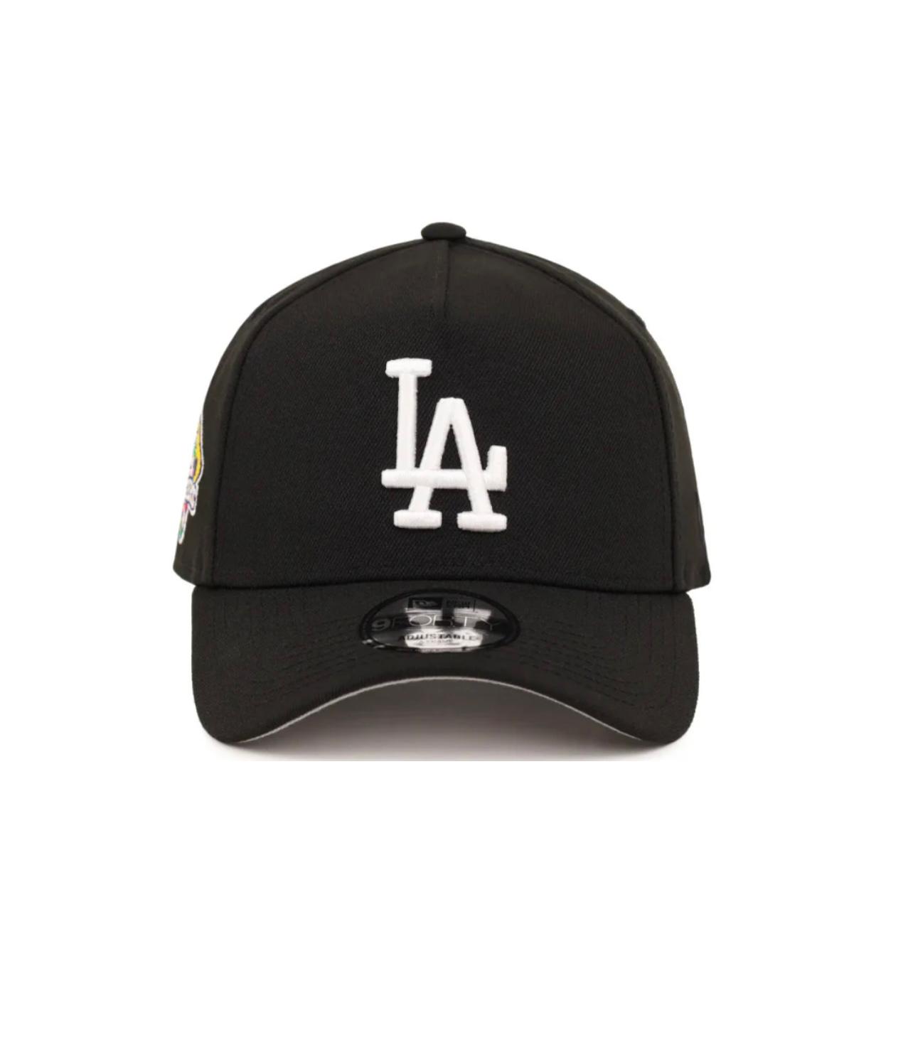 NEW ERA LOS ANGELES DODGERS VIVA LOS DODGERS PATCH BLACK AND WHITE 9FORTY A-FRAME SNAPBACK CAP