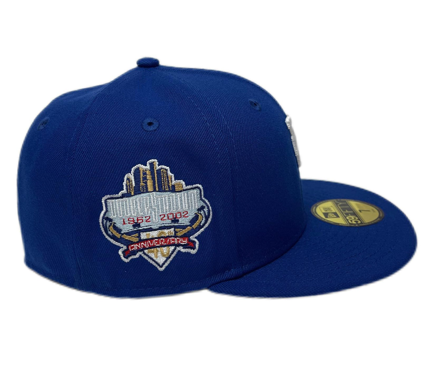 NEW ERA LOS ANGELES DODGERS UPSIDE DOWN LOGO 40TH ANNIVERSARY PATCH GRAY UV 59FIFTY FITTED