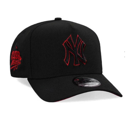NEW ERA NEW YORK YANKEES 1999 WS PATCH BLACK AND RED 9FORTY A-FRAME SNAPBACK CAP