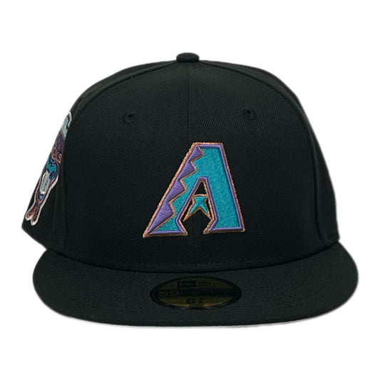 NEW ERA 59FIFTY ARIZONA DIAMONDBACKS METALLIC LOGO FITTED HAT BLACK