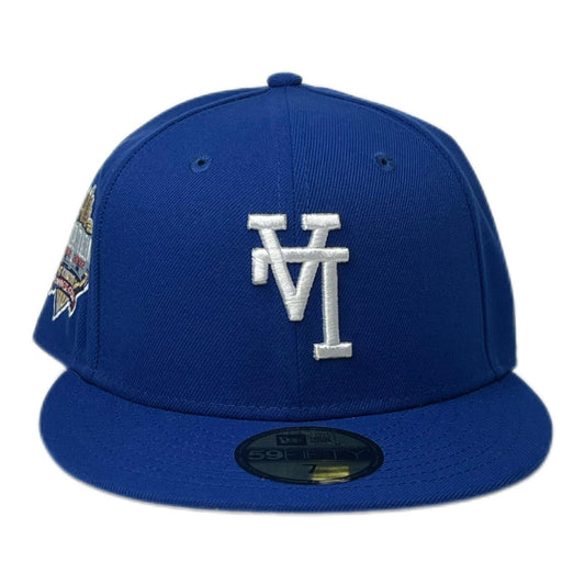 NEW ERA LOS ANGELES DODGERS UPSIDE DOWN LOGO 40TH ANNIVERSARY PATCH GRAY UV 59FIFTY FITTED