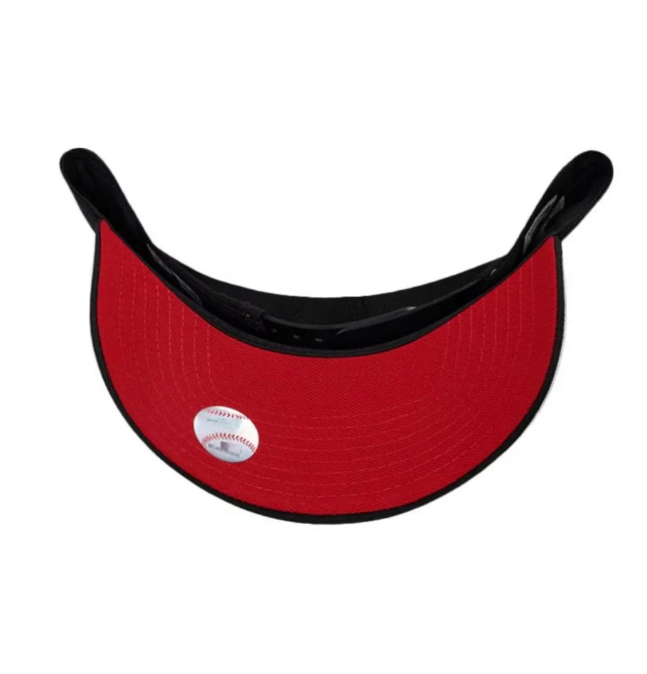 NEW ERA TORONTO BLUE JAYS 40TH ANNIVERSARY BLACK AND RED 9FORTY A FRAME SNAPBACK HAT