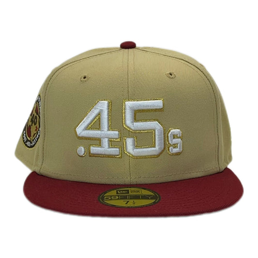 New Era Houston Colts 40th Anniversary Vegas Gold Two Tone Throwback Edition 59FIFTY Fitted Cap