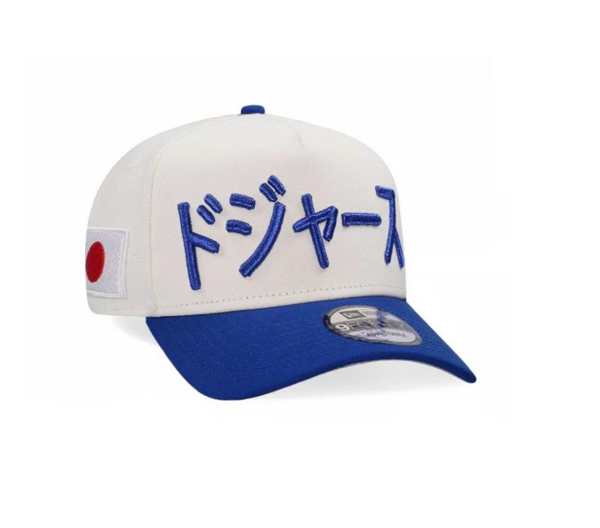 dNEW ERA LOS ANGELES DODGERS KANJI CHROME TWO TONE EDITION 9FORTY A FRAME SNAPRACK HAT