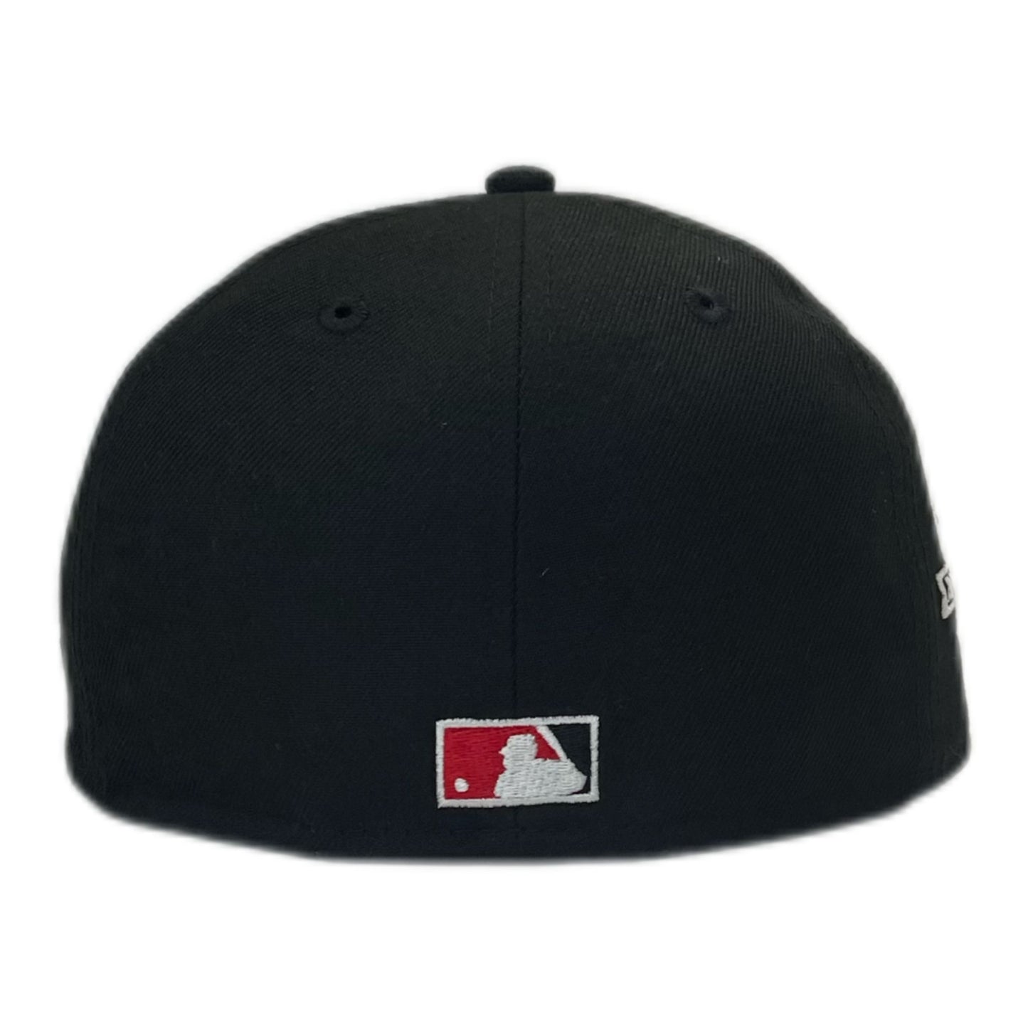 NEW ERA LOS ANGELES DODGERS 50TH ANNIVERSARY PATCH BLACK RED EDITION 59FIFTY FITTED CAP