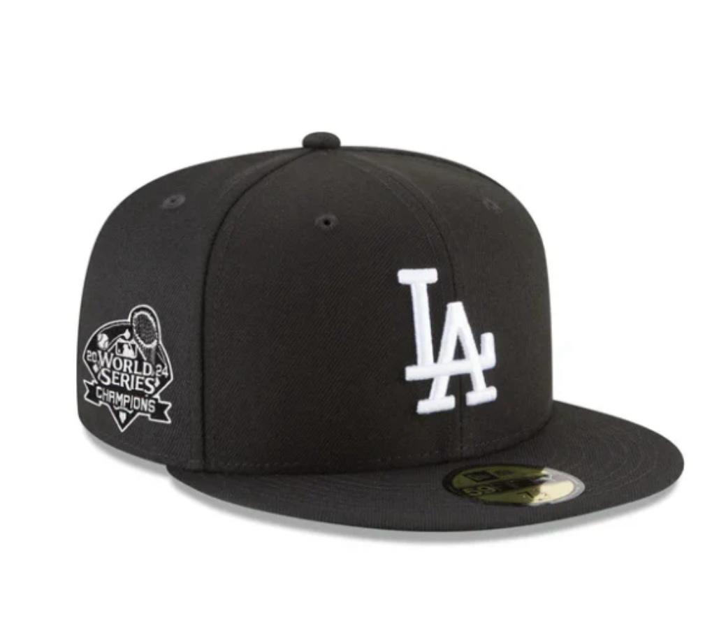 Los Angeles Dodgers Black On White 2024 World Series Champions SP 59Fifty Fitted