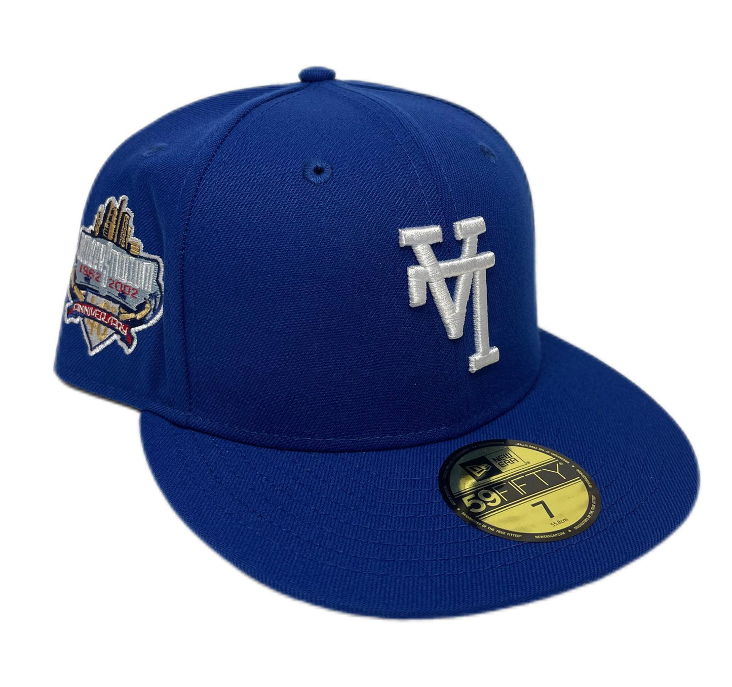 NEW ERA LOS ANGELES DODGERS UPSIDE DOWN LOGO 40TH ANNIVERSARY PATCH GRAY UV 59FIFTY FITTED