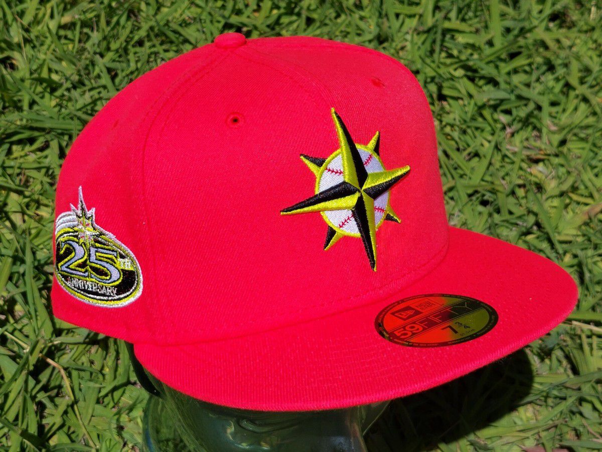 New Era Seattle Mariners Cap Infared Volt Neon Green Compass 25th