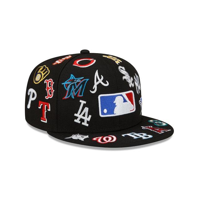 a Men's MLB New Era Black All Over 59FIFTY Fitted Hat CAP