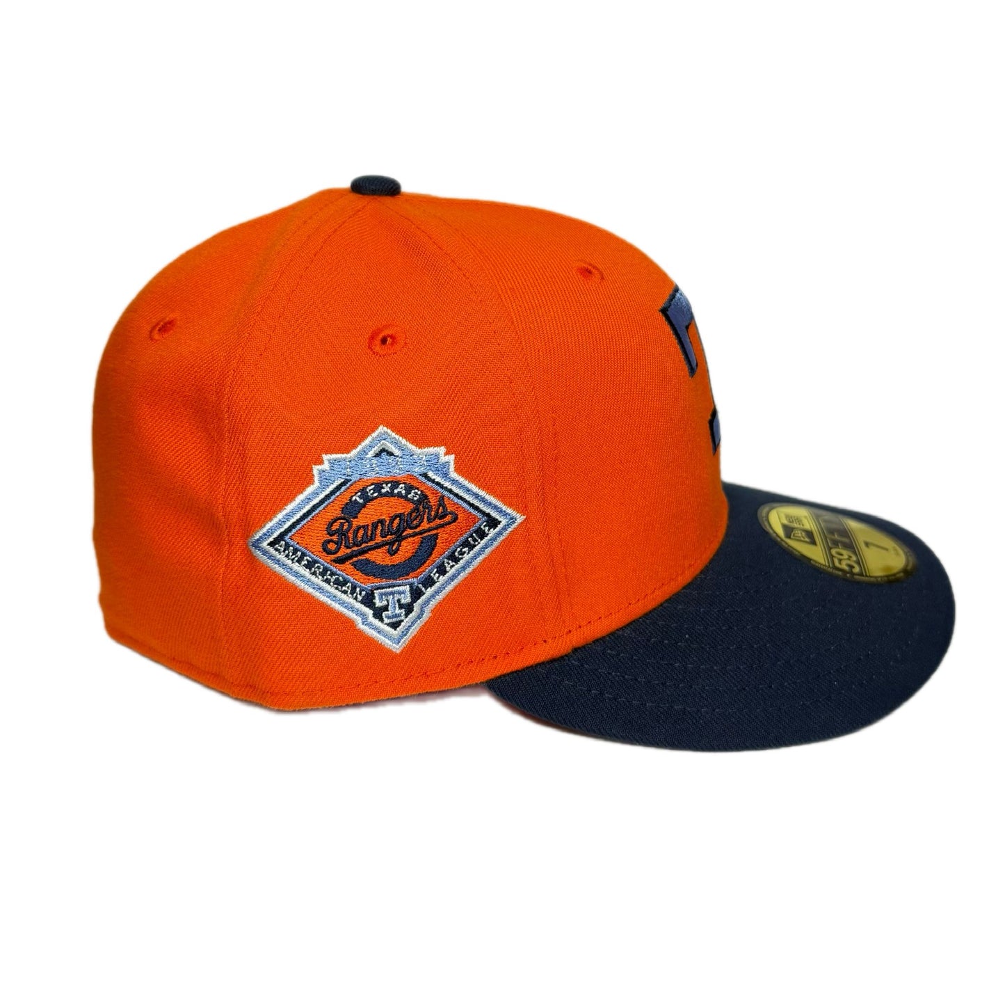 NEW ERA 59FIFTY HAT ORANGE CRUSH TEXAS RANGERS STADIUM 1993 PATCH FITTED HAT