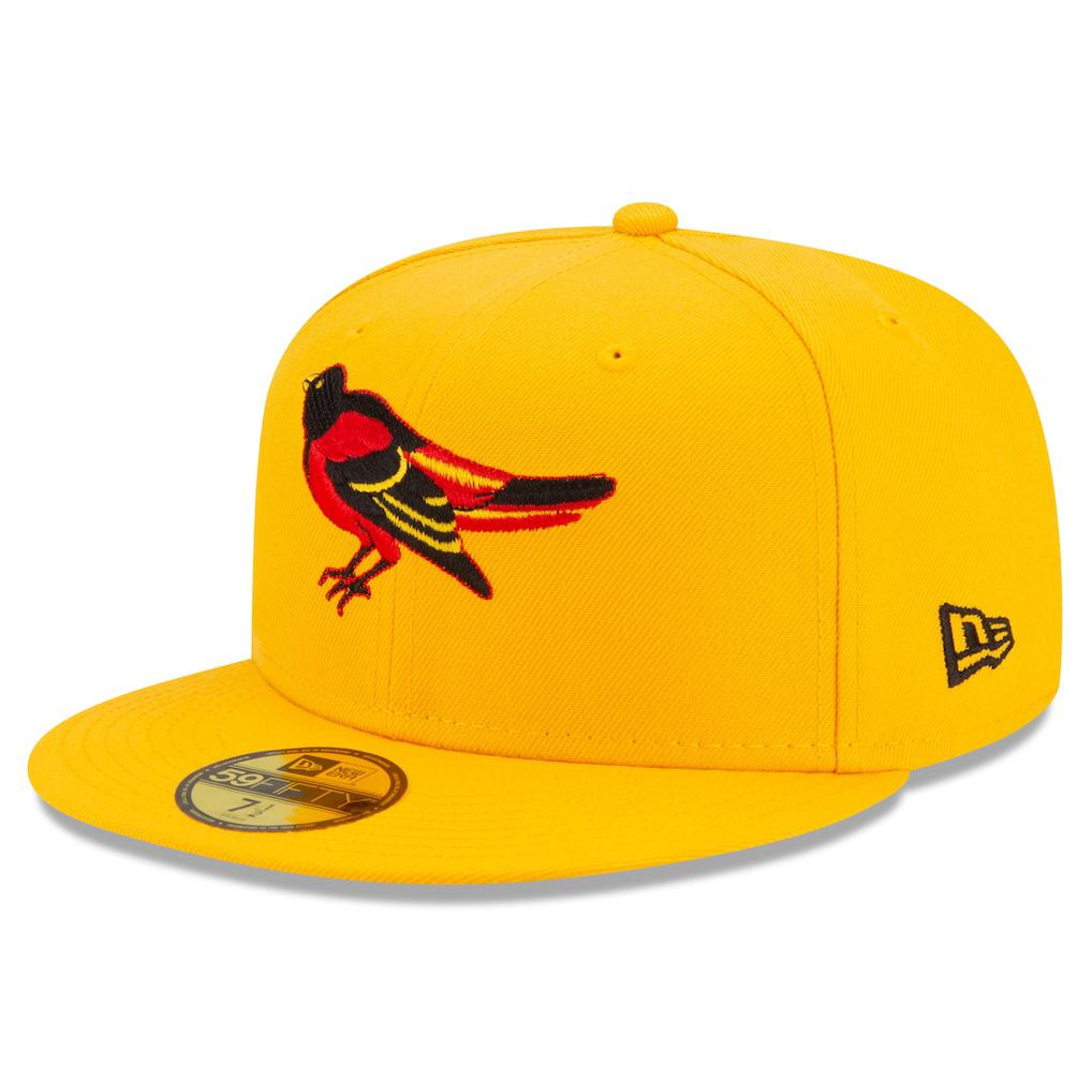 Baltimore Orioles New Era Red Under Visor 59FIFTY Fitted Hat - Gold