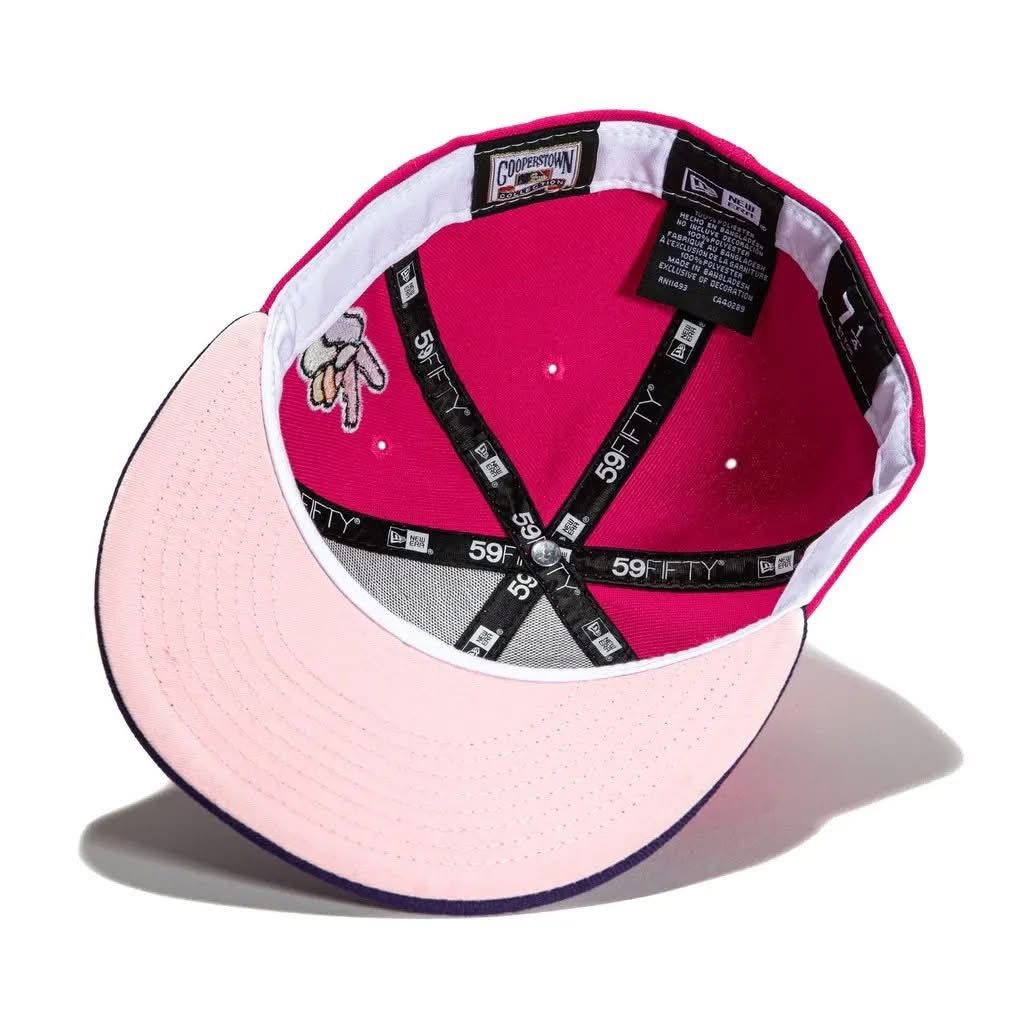 New Era 59FIFTY fitted cap in pink and purple with a "Forever