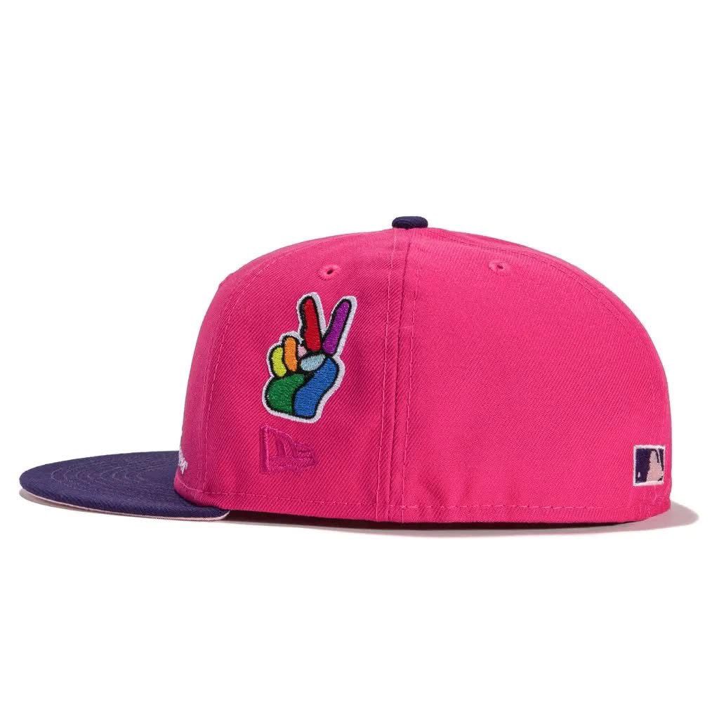 New Era 59FIFTY fitted cap in pink and purple with a "Forever