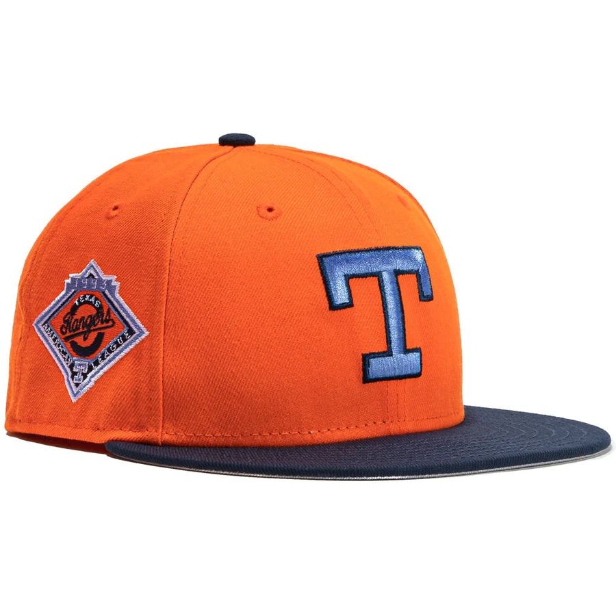 NEW ERA 59FIFTY HAT ORANGE CRUSH TEXAS RANGERS STADIUM 1993 PATCH FITTED HAT