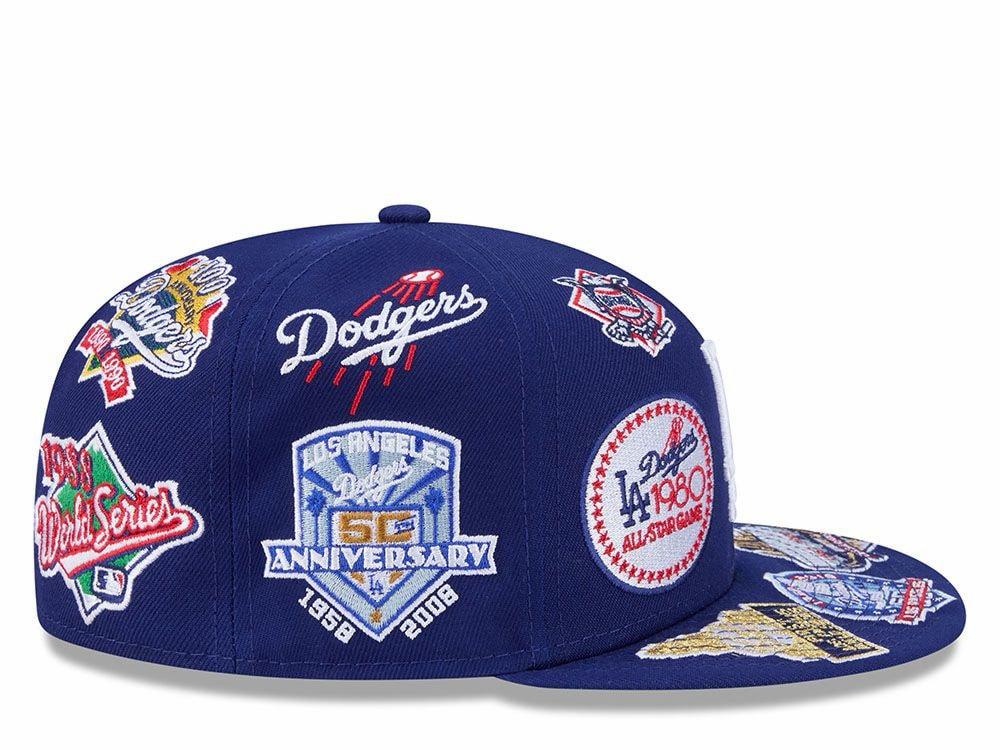 aNEW ERA LOS ANGELES DODGERS ALL OVER BLUE EDITION AFIFTY FITTEN HAT