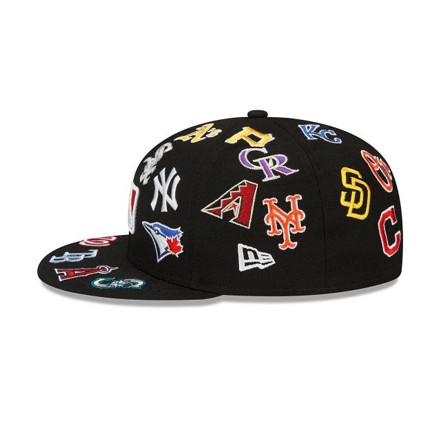 a Men's MLB New Era Black All Over 59FIFTY Fitted Hat CAP
