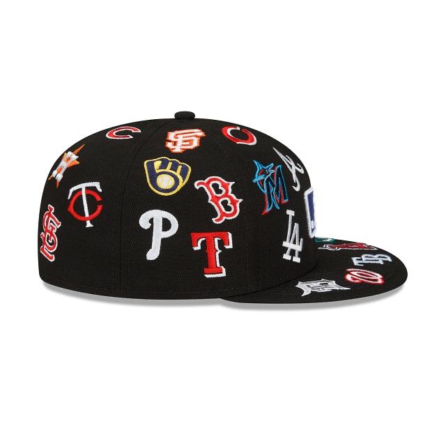 a Men's MLB New Era Black All Over 59FIFTY Fitted Hat CAP