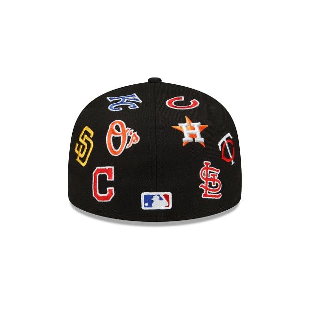 a Men's MLB New Era Black All Over 59FIFTY Fitted Hat CAP