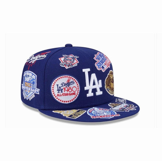 aNEW ERA LOS ANGELES DODGERS ALL OVER BLUE EDITION AFIFTY FITTEN HAT