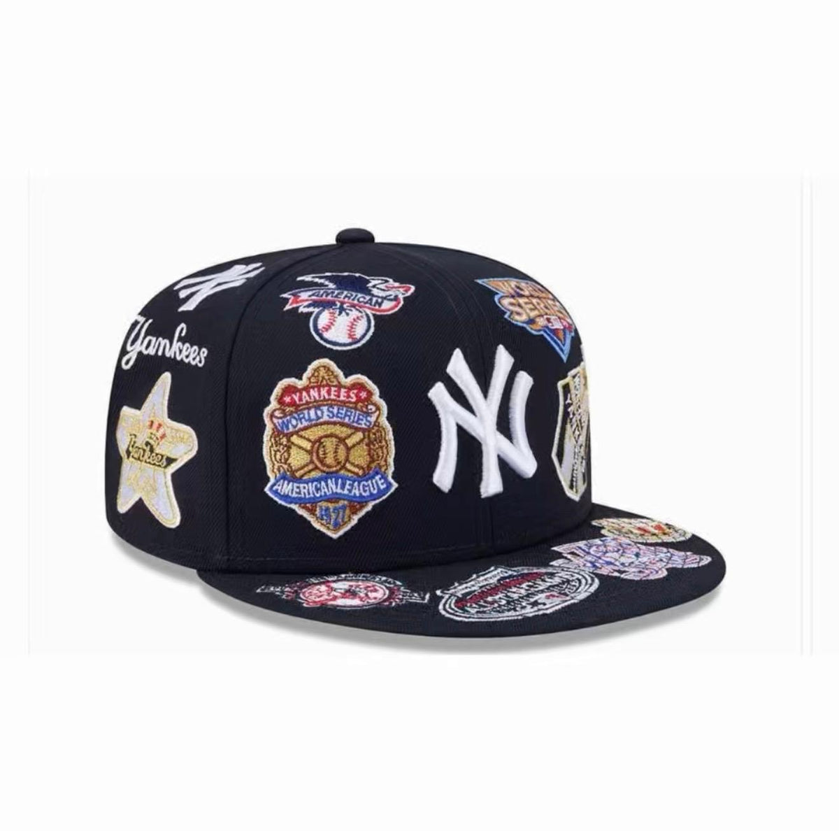 aNEW ERA NEW YORK YANKEES ALL OVER NAVY EDITION KOFIFTY FITTED HAT